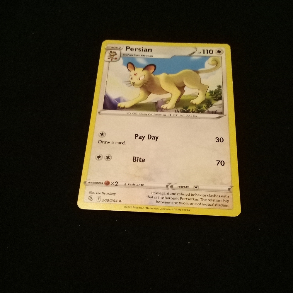 Pokemon Persian 200/264 Uncommon Fusion Strike Non Holo